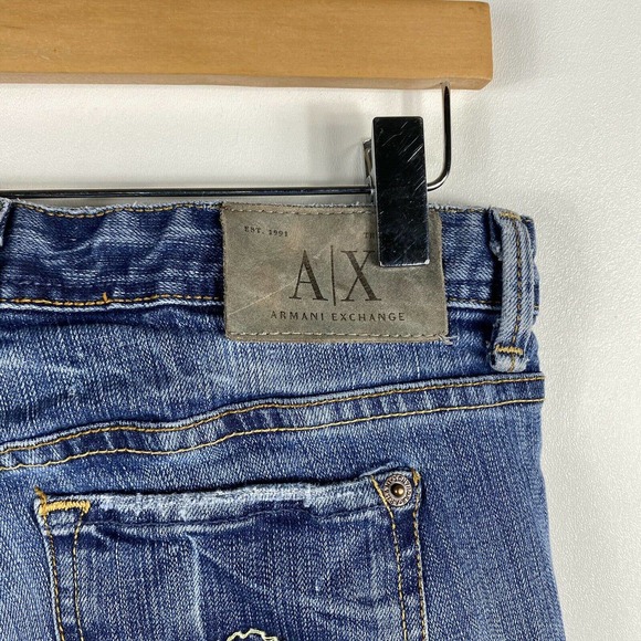 Armani Exchange Light Destroy Straight Leg Jeans - Picture 3 of 4